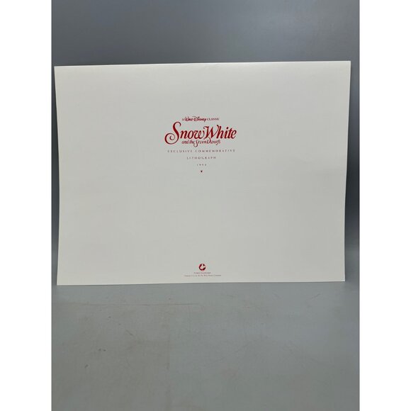 Disney Snow White the Seven Dwarfs Exclusive Commemorative Lithograph 1994 READ - Picture 7 of 8